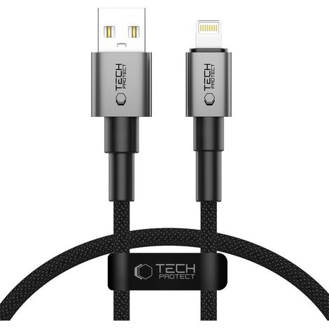 TECH-PROTECT ULTRABOOST DNA-Blitzkabel 12W/2,4A 25CM Eisengrau