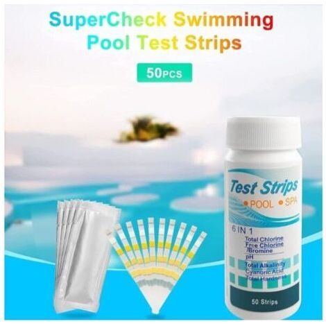Test Paper Tool Kit, Swimming Pool Test, Water Quality Test, Swimming Pool Test Strips, Chlorine, PH Water Quality Test Paper (1/4)