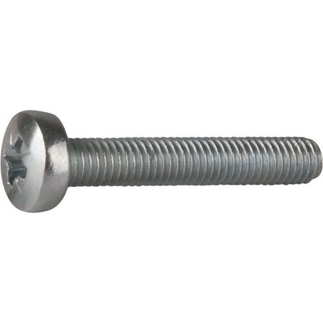Vis métaux tête cylindrique bombé PZ3 - Ø 6 mm - 20 mm - Zingué blanc - Boîte de 200 pièces - Vissal (1/2)