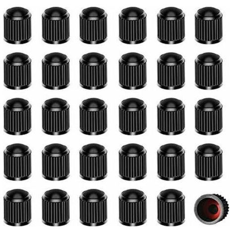 Lot de 30 Bouchons Valve Pneu en Plastique, Bouchons de Pneu avec Joint d'étanchéité pour SUV Vélo Moto Camions 10 12.55mm (1/5)