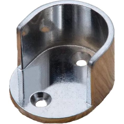 Support de barre de douche en alliage de zinc ibasenice avec bride argentée, support de barre de penderie facile à installer pour salle de bain (1/5)