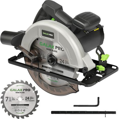 Scie circulaire, moteur de 1400W, profondeur de coupe réglable, 1400W (1/2)