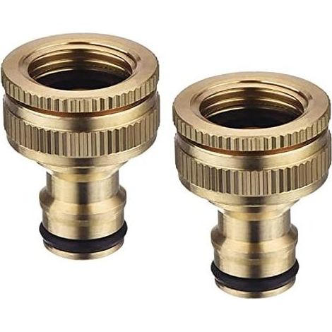 2-in-1 Messing-Gartenhahnanschluss, 1/2"- und 3/4"-Schlitzadapter (Innengewinde) – 2er-Pack TC01 (1/4)