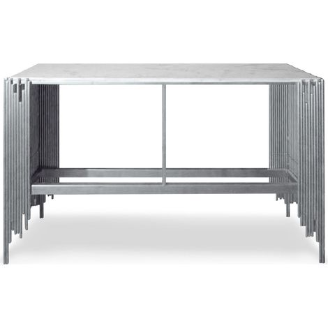 Console design Falbala Marbre Blanc et Métal Argent