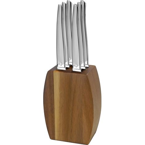 Jet Sablé - Bloc bois d'acacia 6 couteaux steak (1/5)