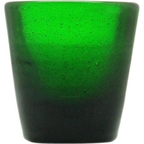 Verre à shot en verre soufflé vert émeraude 5,5 cm x 6 cm 0,05 l