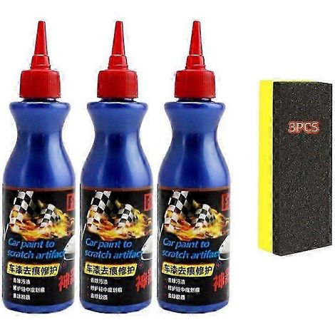 Kit de réparation universel de rayures pour voiture (3 pièces) : cire de polissage, crème anti-rayures et soin pour les rayures de peinture. (1/5)