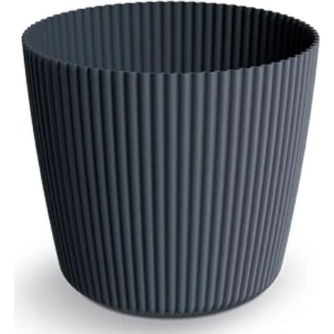 Pot de fleurs rond Prosperplast Milly en plastique graphite 40 cm DMI400 (1/2)