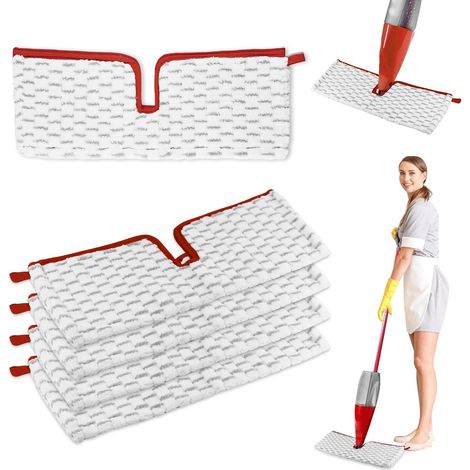 Kit di ricarica da 5 pezzi per Vileda Spray Mop, panni in microfibra riutilizzabili 2 in 1 per ricariche Vileda 1-2 Max Spray Mop, adatti a tutti i tipi di pavimento