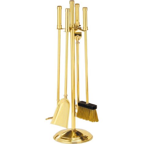 Elegante hochwertige Kaminganritur Mod.014 Kaminbesteck Mssing Ofenbesteck 4-tlg.