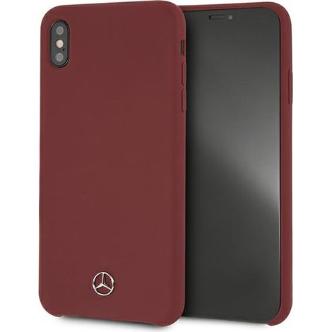 Coque rigide rouge Mercedes MEHCI65SILRE pour iPhone Xs Max, gamme Silicone Line (1/5)