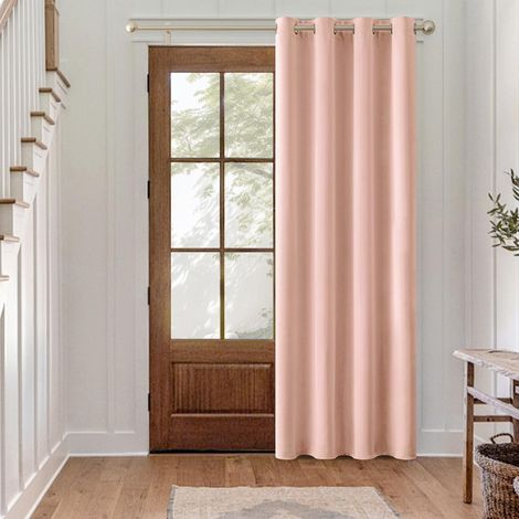 Rideau Occultant Thermique Oeillets Lot de 1 140x245cm Rose Clair (1/5)