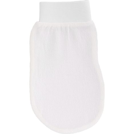 Gant exfoliant corps fibre blanche élimine peaux mortes pour douche nettoyage profond soin peau kit domicile blanc (1/5)