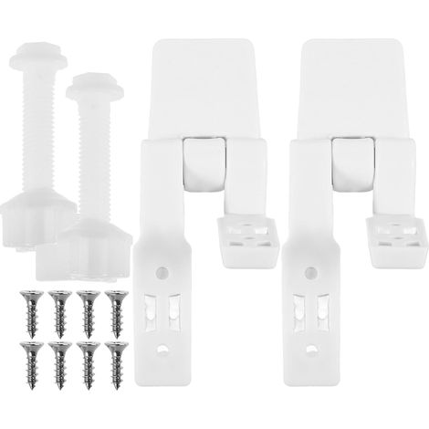 Kit de 2 tornillos y tuercas para asiento de inodoro de plástico, bisagra de repuesto para asiento de inodoro y accesorios de baño fáciles de instalar. (1/5)