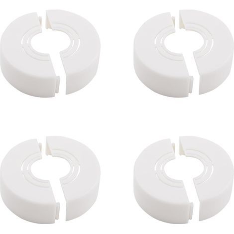 Couvercle de tuyau mural, 4pcs Plastique Trou Mural Décoration Couvercle de bride divisée Installation facile Plaque de conduite ronde réglable Couvercle de tuyau mural Accessoires (Blanc) (1/5)