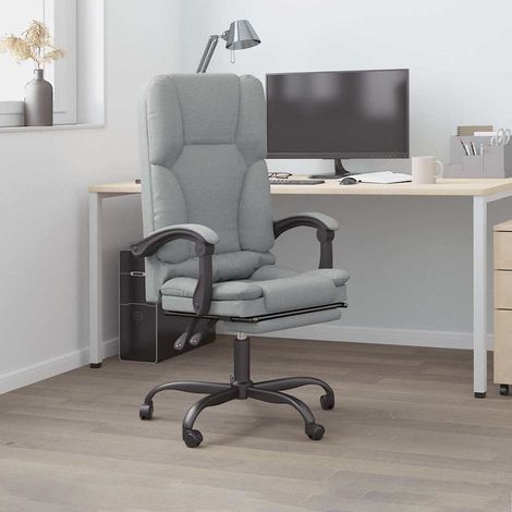 Fauteuil Relax inclinable Fauteuil de massage - Fauteuil de bureau Gris clair Tissu BV178868 - BonneVie (1/5)