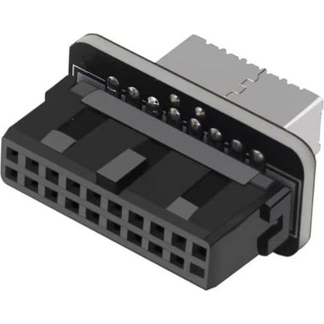 1 pièce Adaptateur de panneau avant USB, vertical interne, connecteur interne USB3.0 19 broches pour cartes mères PC vers adaptateur frontal USB 3.1/3.2 Type-C Type-E 20 broches vers 19 broches. (1/5)