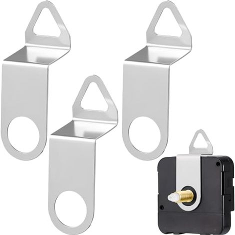 Lot de 4 Crochets de Fixation pour Horloge en Alliage Argenté, Pièces de Rechange Faciles à Installer pour Mécanisme Horloge Murale, Usage Polyvalent en Salon et Salle de Classe (1/5)