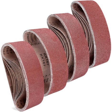 25x bande papier de verre - Abrasif ponceuse mécanique ou électrique - Feuilles abrasives avec grain P 40/60/80/100-7,5 x 45,7 cm (1/5)