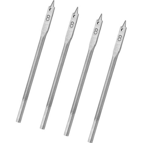 Foret à Pelle 4 Pièces en Acier Carbone pour Bois, Scie Cloche 8mm pour Menuiserie