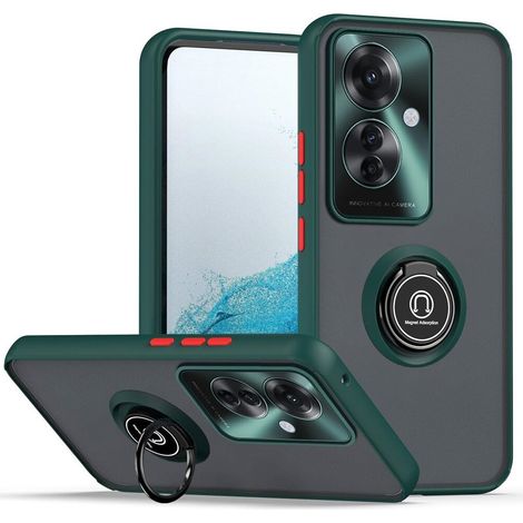 Coque Oppo Reno 11F 5G, anneau givré, verte