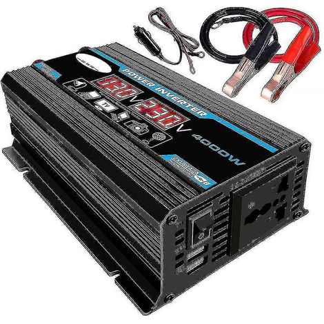 Convertisseur 4000W 12V vers 220V à onde sinusoïdale pure, transformateur à onde sinusoïdale pure avec télécommande et (1/4)