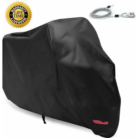 Ulisem Housses de protection pour moto, garage, bâche de protection pliable, pour scooter, intérieur et extérieur, pour Harley-Davidson, Honda, Suzuki (noir, XL) (1/4)