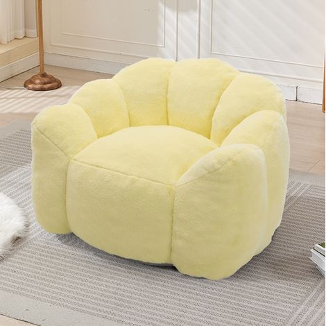 Canapé compact lotus 110x110x68 cm en velours jaune, sans montage, pour petits espaces – MEUBLIV (1/5)