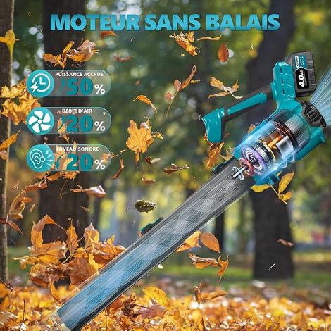 Souffleur de Feuilles sans Fil, 400 km/h, 6 Vitesses (1/4)