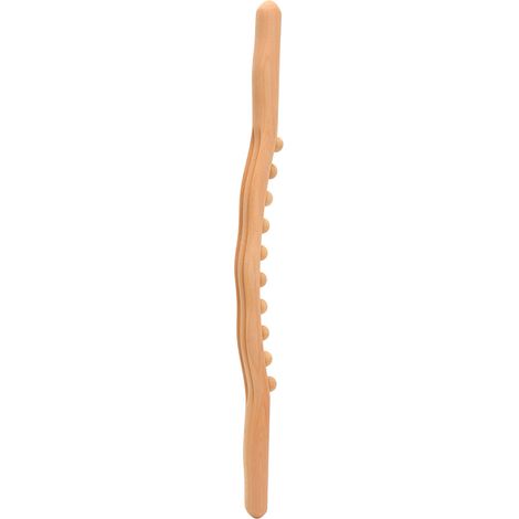 Bâton de massage en bois poli main, rouleau à vagues pour gua sha, manche ergonomique anti-douleur musculaire (1/5)