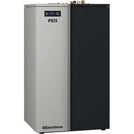 Extraflame – Chaudière à pellets 4,7/16,2 kW – Allumage automatique – Sortie fumée 100mm – Réservoir 75kg – Nettoyage automatique foyer