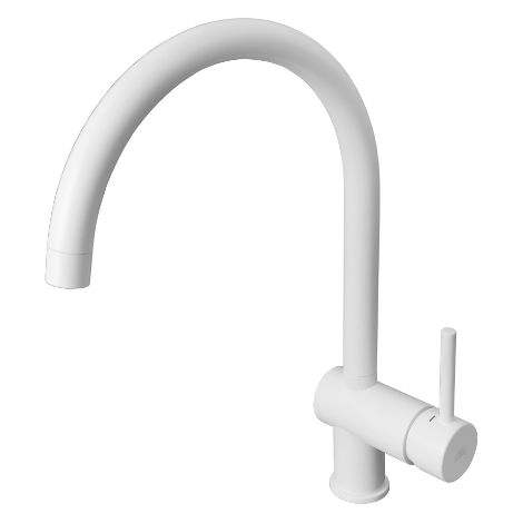 Einhebel-Spültischmischer mit schwenkbarem Auslauf weiß matt Paffoni Light Serie LIG280BO  Messing - Opak Weiß