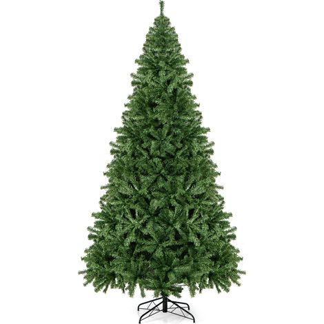 Sapin de Noël Artificiel 270 cm avec 2132 Branches en PVC, Arbre de Noël avec Support en Métal, Décoration pour Maison Bureau Magasin (1/5)
