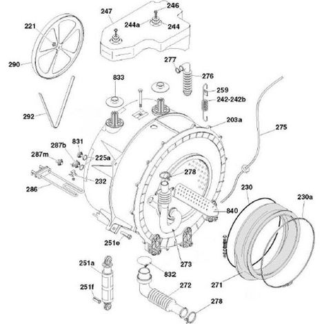 Candy – Cuve complète avec tambour 49029792 – Pièce détachée pour lave-linge – Compatible avec modèles CO373-47 et 31003955 (1/2)