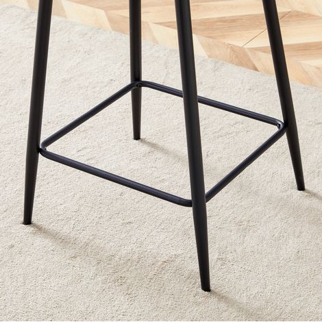 MEUBLIV Tabouret de bar transparent 2 pièces, métal noir – design moderne sans table (1/5)