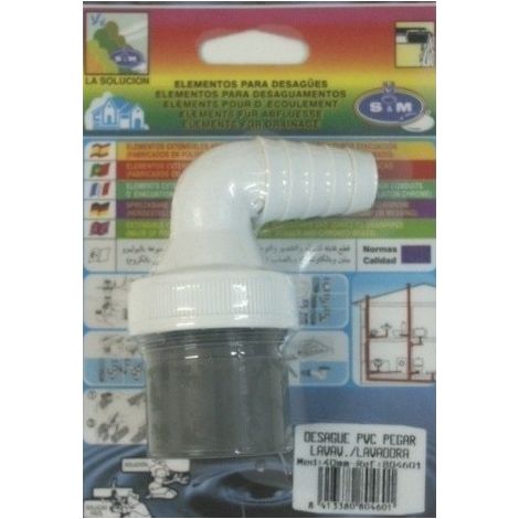Desague Evacuacion Lavadora 40Mm Pvc Blanco S M