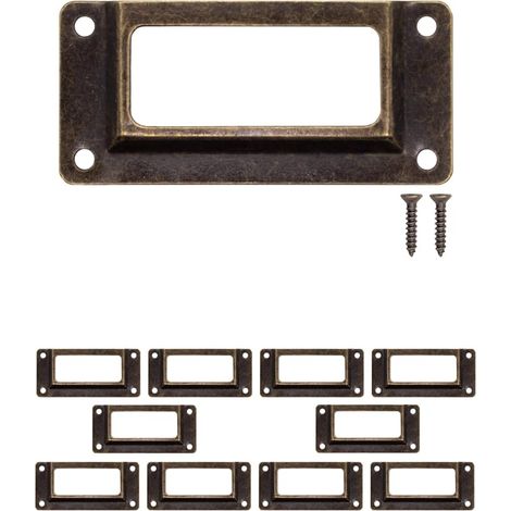 10 x 62 x 29mm Antique Bronze Label Windows (1/5)