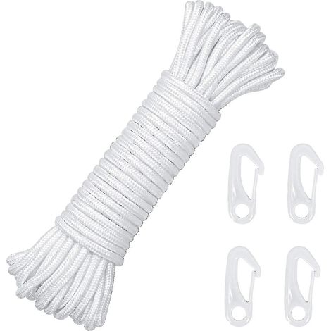 Corde de drapeau en nylon de 15 m et 6 mm, drisse pour mât de drapeau (1/5)