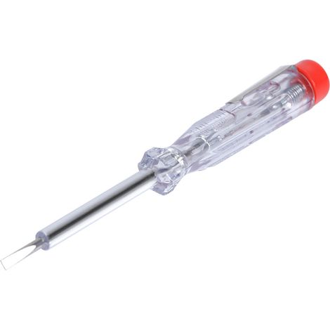 Polsuchschraubendreher (100-250V) 14 cm mit transparentem Griff und Clip (1/2)