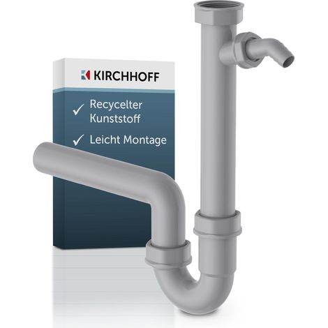 ECO-SAVE KS Spültisch-Röhrensiphon,Grau, 1 1/2"IG x 40 mm, mit 3/4" Geräteanschluss (1/5)