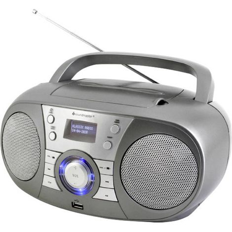 soundmaster SCD1800TI Radio-lecteur CD DAB+, FM AUX, Bluetooth, CD, USB gris Y234762 (1/4)