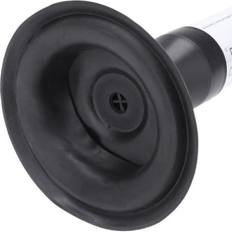 Déboucheur à piston avec deux ventouses pour évier - Poignée puissante et aspiration efficace - Noir et blanc (1/4)