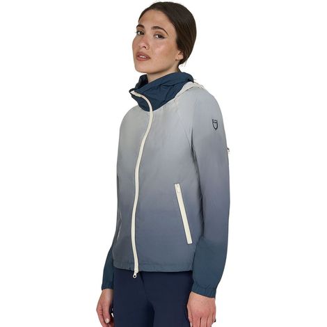 S, blu navy e grigio Harbor mist e bianco antico: Capospalla da donna in tessuto tecnico impermeabile con cerniera frontale cappuccio estraibile (1/5)