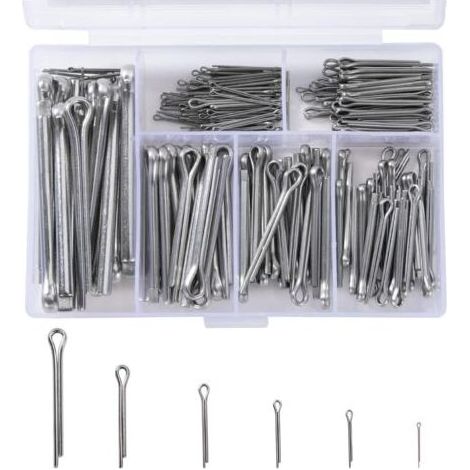 Kaelt - 230 Pièces Goupilles Fendues en Acier Inoxydable M1 M2 M2.5 M3 M4 M5 Goupille de Retenue Assortiment Kit avec Boîte de Rangement (1/5)