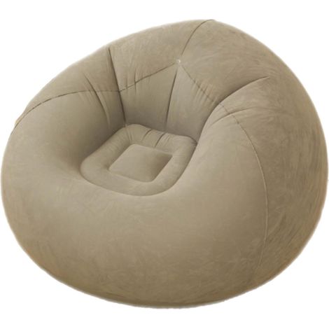 Chaise longue gonflable d'intérieur et d'extérieur de luxe pour l'été – Tissu doux en peluche style pouf – Idéal pour la maison et l'extérieur, le camping, le jardin, les jeux, les (1/5)