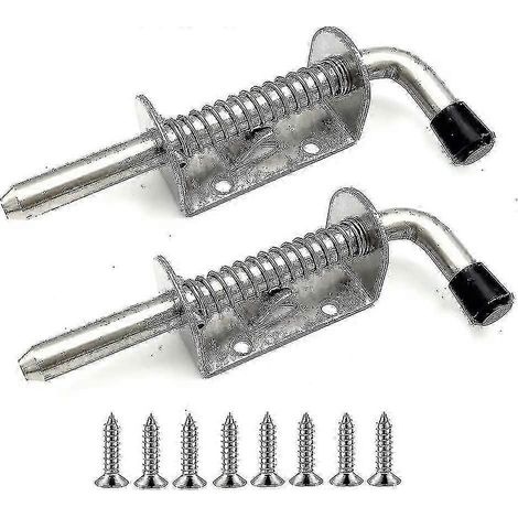 Lot de 2 loquets à ressort en acier inoxydable compatibles avec les portes de garage, les abris de jardin, les portails et les poulaillers (128 mm). (1/2)