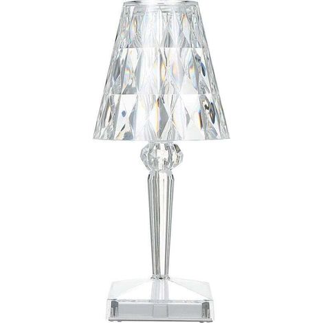 Diamond Crystal Table Lamp, USB Rechargeable Crystal Bedroom Bedside Lamp, Adjustable Temperature/Brightness, Touch Control