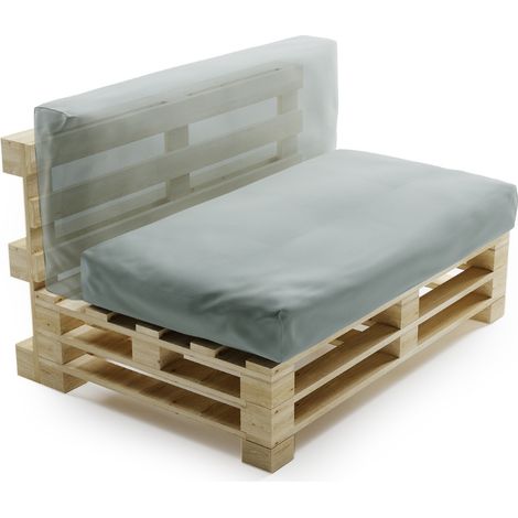 Coussin Palette Déhoussable Imperméable - 120x60 cm Gris clair Bananair Fabriqué en France
