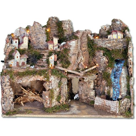 Presepe con Cascata e Pompa 60x34x43 cm
