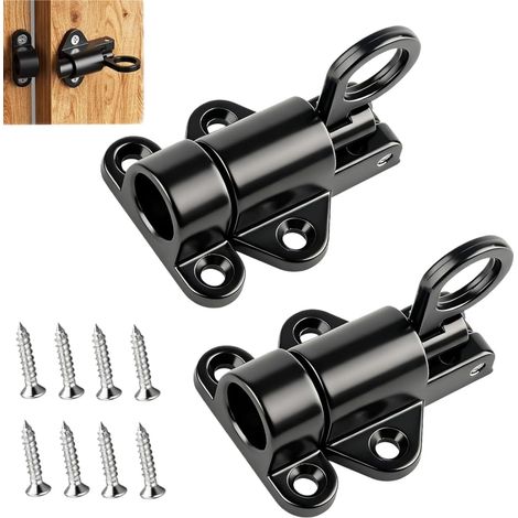 2 Pièces Loquet Porte Automatique,Verrou à Ressort de Sécurité en Alliage D'Aluminium avec Vis,Verrouillage Automatique et Robuste,pour Portes D'Armoire,Fenêtre,Porte en Bois